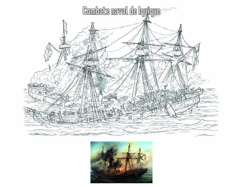 Ficha para colorear: historia naval